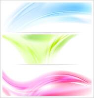 Abstract colorful wavy banners vector