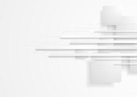 Abstract tech background with grey paper squares vector