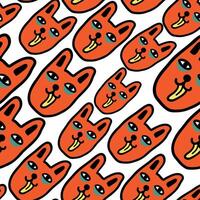 seamless pattern with red playful doggy vector