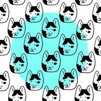 seamless pattern with funny cat vector
