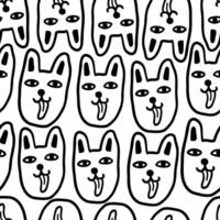 seamless pattern with dog portrait vector