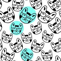 seamless pattern with smart cat vector