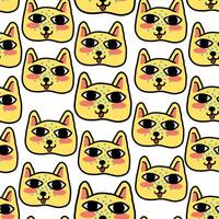 seamless pattern with yellow cat vector