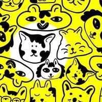 seamless pattern with different cats vector