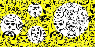 seamless pattern with cats vector