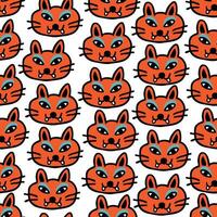 seamless pattern with ginger cat vector