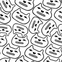 seamless pattern with cut cat face vector