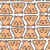 seamless pattern with cute fluffy cat vector