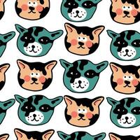 seamless pattern with spotted cats vector