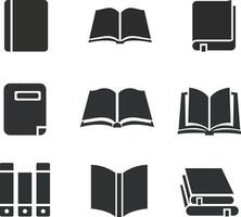 flat Icons of Books and Bookcases vector