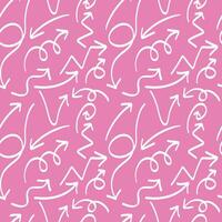 A pattern collection of hand drawn white arrows in various directions and styles. Ideal for creative design projects. illustration. vector