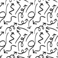 A pattern of hand drawn arrows in various directions and styles. Ideal for creative design projects. illustration. vector