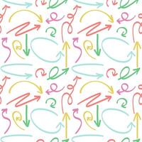 A pattern collection of hand drawn arrows in various directions and styles. Ideal for creative design projects. illustration. vector