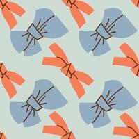 Ribbons, bow, coquette, girly seamless pattern background, print, pattern, greeting card, banners, wrapping paper, fashion and fabric textile, wallpaper cover vector