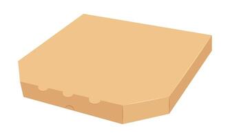 cardboard pizza box cartoon illustration isolated on white background vector