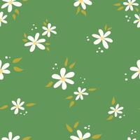 Seamless pattern with daisies, daisies on a green background, summer, spring seamless pattern vector