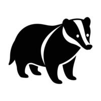 Minimalist Badger Silhouette in Black on White Background vector