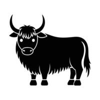 Minimal Yak Silhouette Illustration for Nature and Wildlife Branding, Simple Art Animal Design for Commercial Use vector