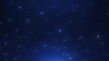 Blue glowing particles flying upwards. Flight of abstract dots at the speed of light. video