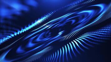 Abstract background with wavy particles, digital blue waves, futuristic connections and big data video