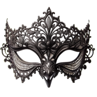 elegant black masquerade mask is isolated on transparent background png