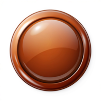 brown glossy button is isolated on transparent background png
