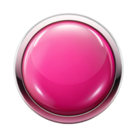 pink glossy button is isolated on transparent background png