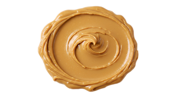 Peanut butter spread isolated on a transparent background, smooth and creamy texture perfect for food design and advertising png