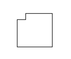 a black and white outline of a square on a transparent background png