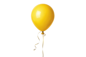 bright yellow balloon floats gracefully, adding cheerful touch to any celebration or event. Its glossy surface reflects light beautifully png