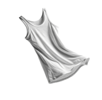 plain white tank top, made of soft fabric, is displayed against transparent background, showcasing its simple and versatile design png