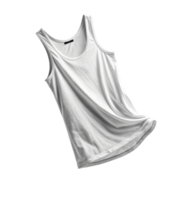 plain white tank top with smooth texture, perfect for casual wear or layering. Its simplicity makes it versatile wardrobe staple png