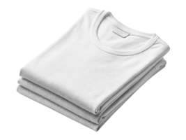 Soft white t shirts neatly stacked, showcasing clean and minimalistic style perfect for casual wear or layering png