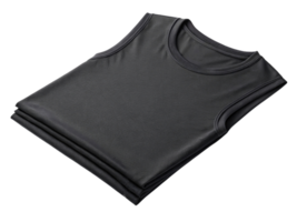 folded black tank top made of smooth fabric, ideal for casual wear or workouts, showcasing simple and stylish design png