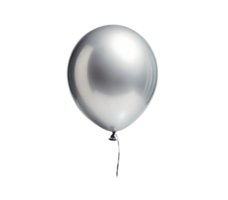 shiny silver balloon floats gracefully, perfect for celebrations and events, adding touch of elegance and joy to any occasion png
