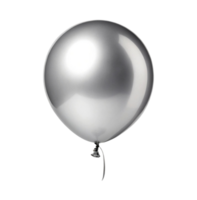 shiny silver balloon floats gracefully, adding touch of elegance to any celebration or event. Its smooth surface reflects light beautifully png