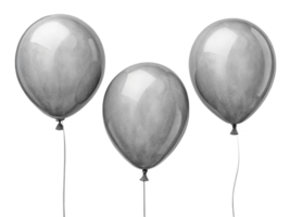 Gray balloons float gracefully, adding touch of elegance to any celebration or event, perfect for sophisticated atmosphere png