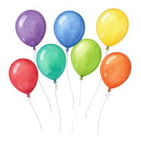 Colorful balloons in various shades float together, creating festive and cheerful atmosphere perfect for celebrations png