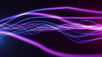 Abstract digital dynamic particle waves with light motion lights background, data flow video