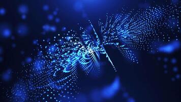 Abstract scene of futuristic cyber world, sci-fi dot grid. Digital futuristic background with bright particle surfaces and glowing dots. Abstract background. video