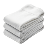 Soft and comfortable socks are neatly stacked in mockup display, perfect for showcasing their quality and design png