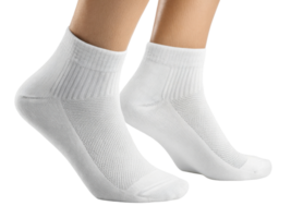 Comfortable white socks displayed in mockup, perfect for casual wear and showcasing style and functionality png