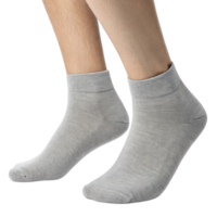 Soft gray socks in mockup display perfect for casual wear, showcasing comfort and style for everyday use png