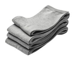 Soft gray socks stacked neatly in mockup display, perfect for showcasing comfort and style in any wardrobe png