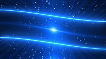 4K Digital cyberspace with particles and Digital data network connections. Abstract technology data flow, blue digital glowing grid, connection concept, big data video
