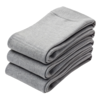 Soft gray socks stacked neatly in mockup display, perfect for showcasing comfort and style in everyday wear png
