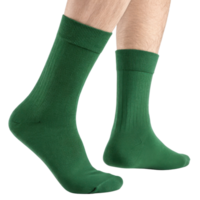 Comfortable green socks displayed in mockup, perfect for casual wear and adding pop of color to any outfit png