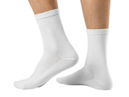 Comfortable white socks displayed in mockup, perfect for showcasing style and versatility in everyday wear png