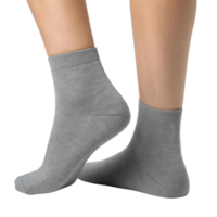 Soft gray socks displayed in mockup, showcasing comfort and style for everyday wear. Perfect for casual outfits and lounging png