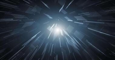 Abstract scene of futuristic cyber world, sci-fi grid, technology glowing surface, neon night scene, digital science video